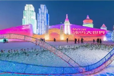 Tour noturno no Harbin Ice and Snow World com grupo pequeno e hotel