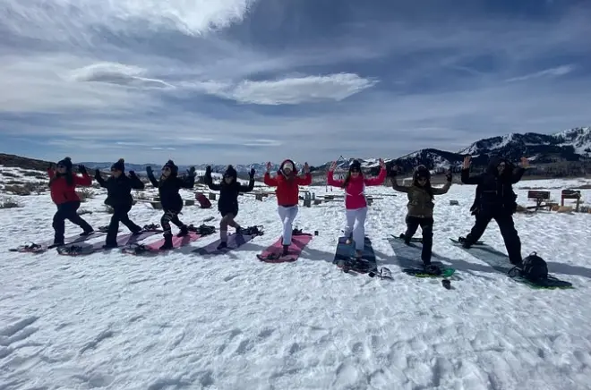 Snowshoe and Snowga in Park City: Yoga on Empire Pass