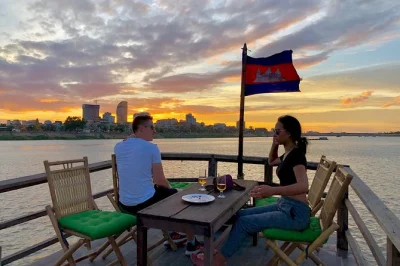 Drift along phnom penh’s rivers at sunset on a private boat tour. includes unlimited beer, soft drinks, fresh fruit, hotel pickup, and an english-speaking guide.