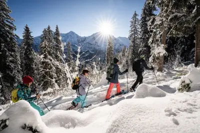 Sulwald snowshoe and sled tour: Fondue lunch included