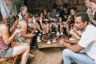 Experience materuni waterfall near moshi with a local guide, village walk, coffee making, and traditional lunch. includes private transport and all fees.