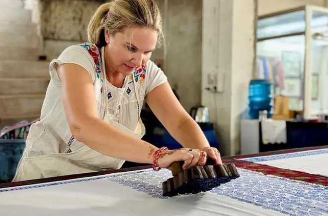 Jaipur Shoppingtour mit Blockdruck-Workshop