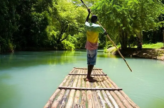 Rafting Martha Brae River & Green Grotto Caves from Montego Bay
