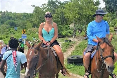Experience rural jamaica on horseback from montego bay, meet local guides, ride through villages, and swim with your horse at the beach. includes pickup & entry.