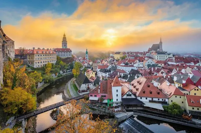 Český Krumlov saindo de Linz com guia privado e vista do castelo