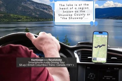 Drive between kamloops & revelstoke with a self-guided audio tour. hear local stories, stop anytime, explore bc wildlife park & glacier national park. one booking per car.