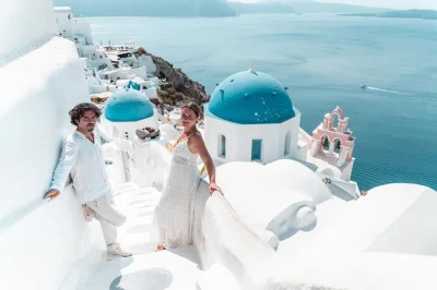 Capture real moments in santorini with a private photographer, visiting oia or imerovigli. includes 40 edited photos and local guidance. optional hair & makeup.