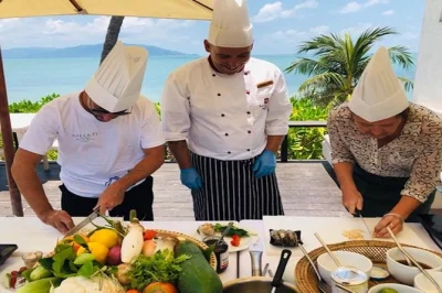 Learn authentic thai cooking in koh samui with a local chef, hands-on lessons, and a beachfront meal. includes all ingredients, recipes, and flexible booking.