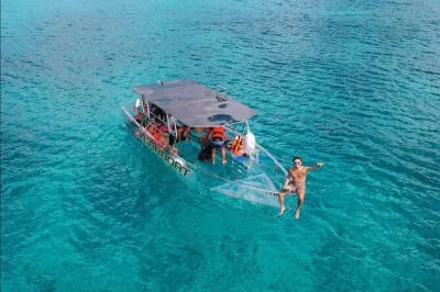 Scopri cozumel su una barca trasparente, guida un buggy fino a san martin beach e vivi un’autentica esperienza maya con degustazioni di miele e tequila. pranzo e guida inclusi.