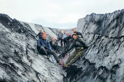 Hike iceland’s solheimajokull glacier with a certified guide, all gear included. explore crevasses, feel the ash and ice underfoot, and get local stories along the way.