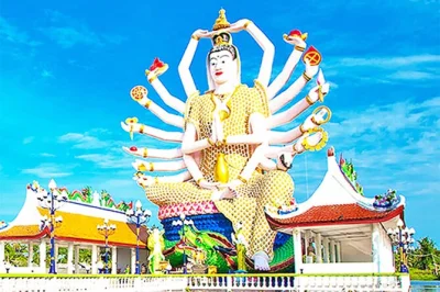 Explore koh samui’s temples, elephant feeding, na muang waterfall swim, and thai lunch by the beach. includes hotel pickup and local guide for a full day.