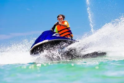 Jet ski along dubai’s coast with skyline views of burj khalifa & burj al arab, photos by your guide, and a fresh juice break. includes safety gear & lockers.