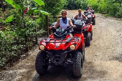 Feel the rush of an atv ride in nosara, swim under jungle waterfalls, and share stories over organic coffee and lunch at a family-run farm. includes lunch & guide.