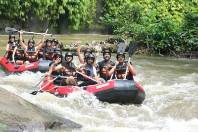 Feel the rush of bali’s ayung river rafting, cool off in waterfalls, and share a jungle-view lunch. includes hotel pickup and local guide. add ubud tour or atv ride.