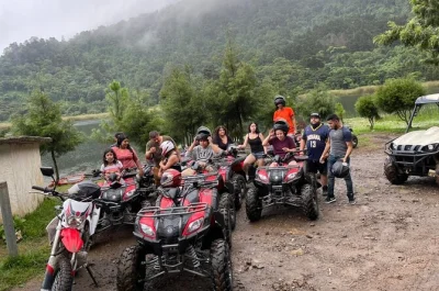 Feel the mist on a guided atv ride to laguna verde in apaneca’s volcanic mountains. includes helmet, goggles, and a friendly guide—no experience needed.