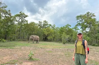 Éléphants et cascade du lac Lak au départ de Buon Ma Thuot