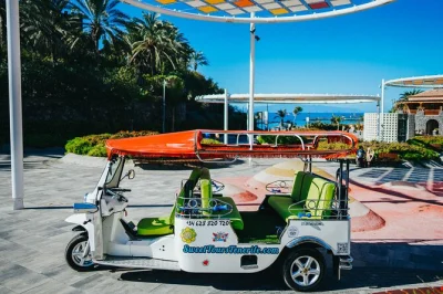 Erlebe die frische meeresbrise auf einer tuk-tuk-tour durch costa adeje, entdecke die bananenplantagen von caldera del rey, besuche charmante küstendörfer und erhalte insider-tipps von deinem guide.