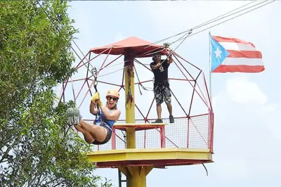 Ziplining in Luquillo: Rainforest, beach and natural springs