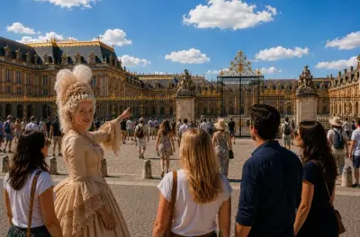 Versailles Spaziergang: Straßenaufführung vor dem Schloss