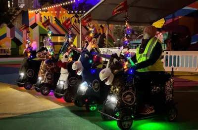 Balade festive au centre-ville de Raleigh en Rydable pour Noël