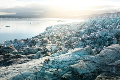 Feel the crunch of ancient ice on a guided glacier hike from jökulsárlón. includes super-jeep ride, all safety gear, and local guide. book your spot now.