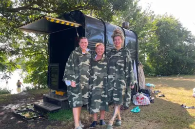 Wood-Fired Sauna at Ellerton Lake: Heat and Cold Water