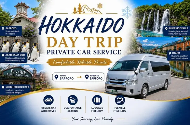 Carro particular com motorista em Sapporo: Roteiros personalizados em Hokkaido