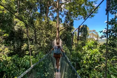 Parque Kinabalu: Caminhada na passarela e vista do Monte Kinabalu