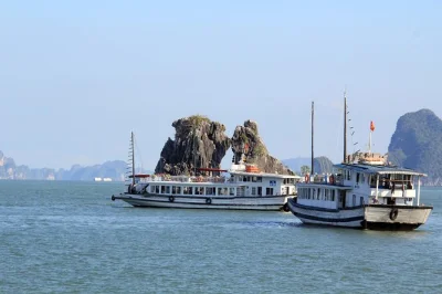 Reserve um cruzeiro de um dia na baía de halong com visitas a cavernas, passeio de caiaque e almoço. excursão em grupo pequeno saindo de hanói. explore a gruta thien cung e vilarejos de pescadores