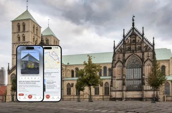 Selbstgeführte Podcast-Tour Münster: Frieden und Fahrräder