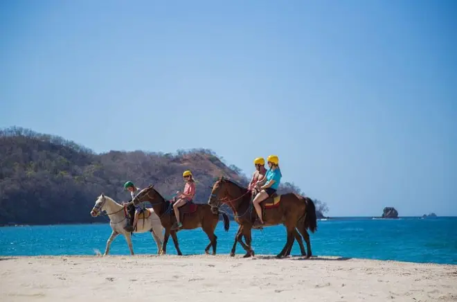 Paseo a caballo por la playa en Playa Flamingo