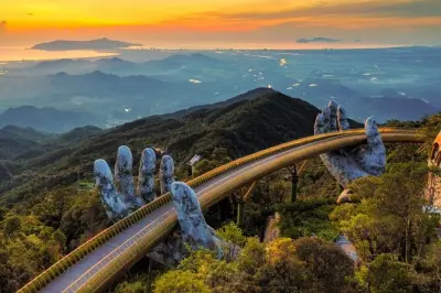 Ba Na Hills depuis le port de Chan May : Le pont des mains dorées