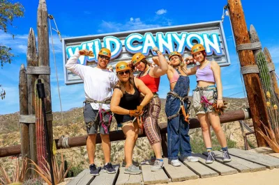 Feel the rush at wild canyon in los cabos with unlimited ziplining, atv rides, and animal encounters—all with pickup and entry included for a full day out.