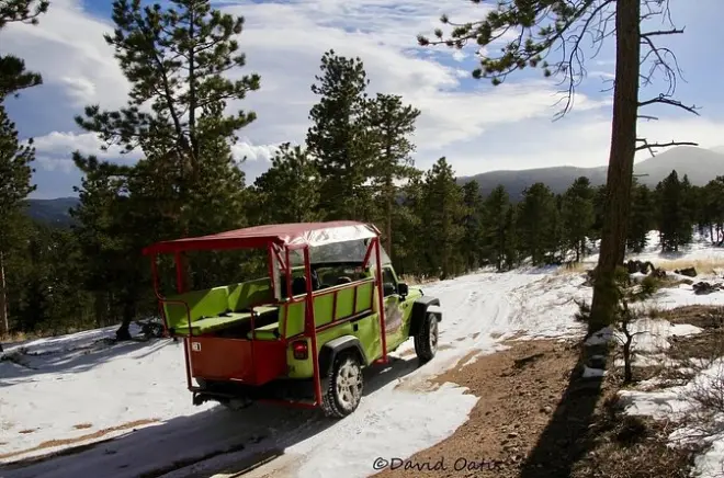 Parc national des Rocheuses en hiver depuis Estes Park