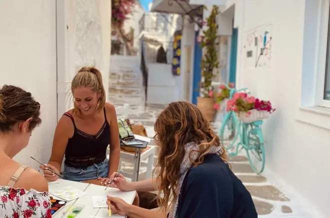 Watercolor Workshop in Parikia Paros: Paint Greek Scenes