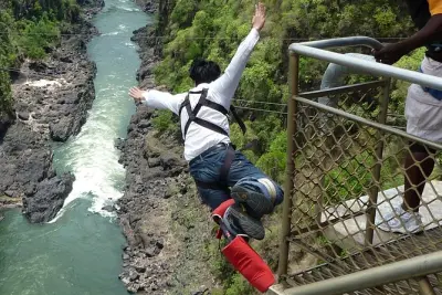 Bungee Jump 111 m Victoria Falls Bridge: Solo-Sprung