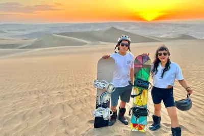 Sandboard e sandski em Huacachina: Dunas ao pôr do sol com instrutor