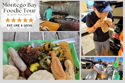 Descubre montego bay con un tour privado de sabores: prueba patties, jerk chicken, frutas tropicales y disfruta de lo mejor de la ciudad con recogida en hotel incluida.