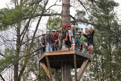 Ziplining on the Menominee River: 5 lines through the trees