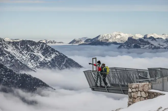 Dachstein Krippenstein hiver : Sentiers raquettes à 2 100 m