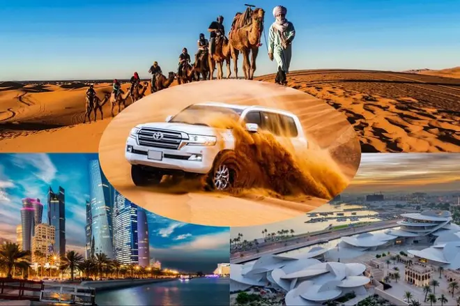 Doha Stadtrundfahrt mit Wüstensafari: 7-8 Std., vier Highlights