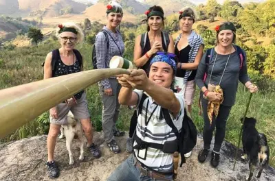 Chiang Rai trekking tour: Bamboo cooking & hot spring