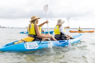 Paddle the gold coast’s broadwater by kayak, spot dolphins, snorkel at wavebreak island, and enjoy a beach breakfast. includes gear, guides, and morning adventure.