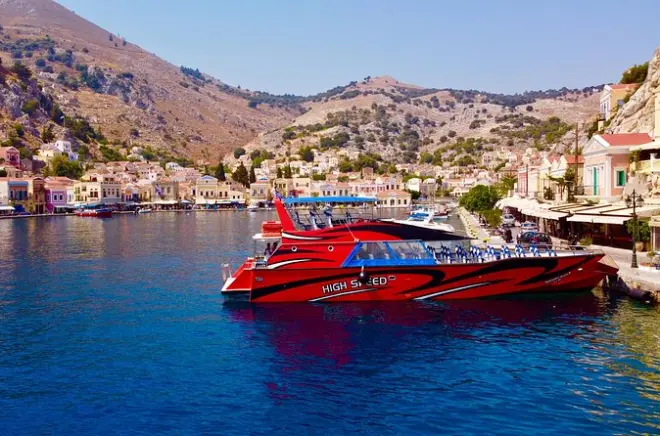 Ilha de Symi: Travessia rápida de barco e banho em St George