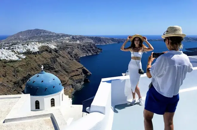Santorin privé : Sept villages, plages et dégustation de vin