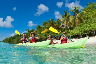 Feel the rush of paddling from cruz bay to a quiet, permit-only beach on st. john. snorkel with sea turtles, guided by locals. all gear, snacks, and water included.
