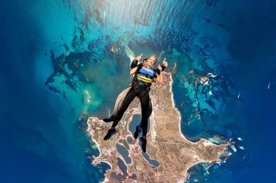 Feel the rush skydiving over rottnest island, freefall with a pro instructor, and land right on the sand. includes safety briefing, all gear, and beach landing.