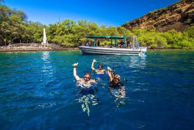 Erlebe die morgensonne an der südküste von kona, schnorchle in honaunau & kealakekua bay, entdecke lava-tunnel und genieße ein frisches mittagessen. inklusive ausrüstung & schattigem boot.