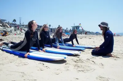 Leçons de surf à Huntington Beach avec instructeurs certifiés en RCR