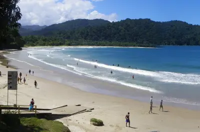 Gita a Las Cuevas Beach: Acque calme e vista sulla foresta pluviale